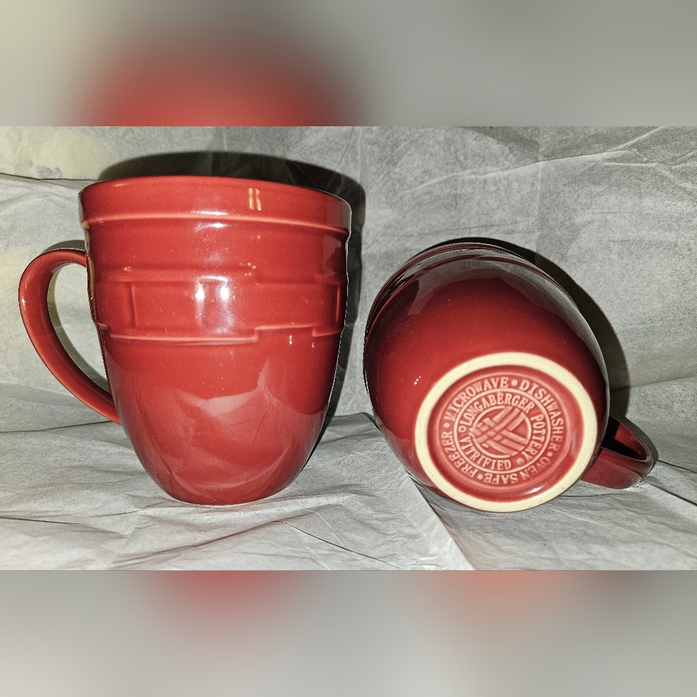 Longaberger Basket Woven Traditions JUMBO Mugs Set